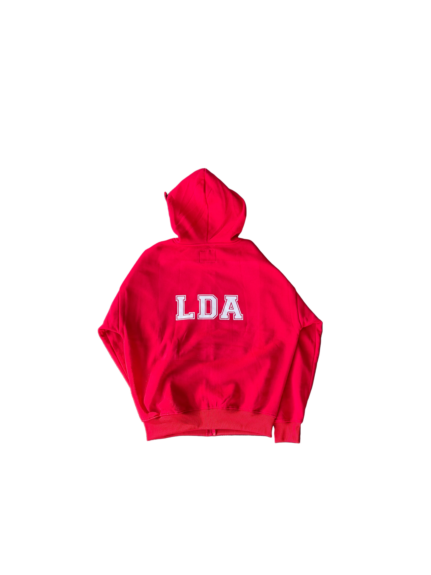 flame red zip hoodie .