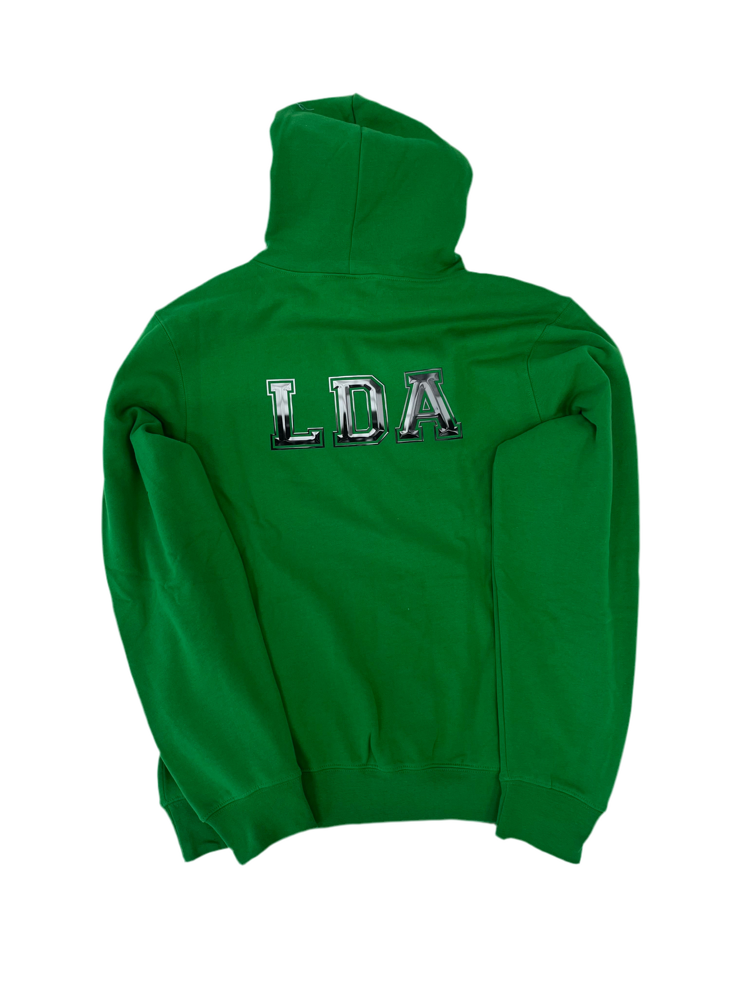 kelly green chrome water hoodie .