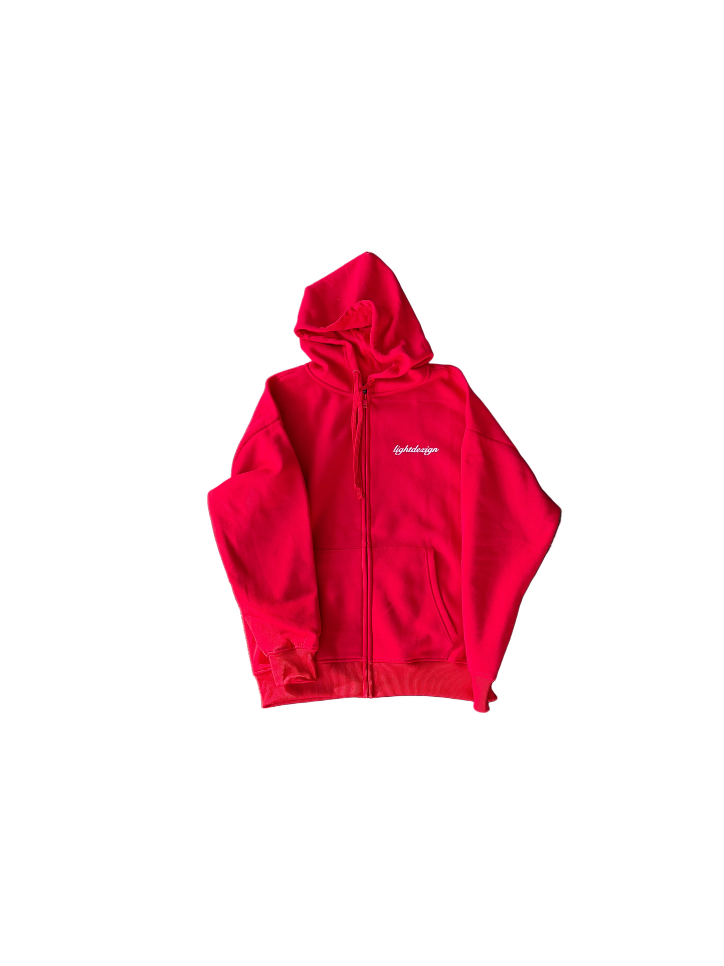 flame red zip hoodie .