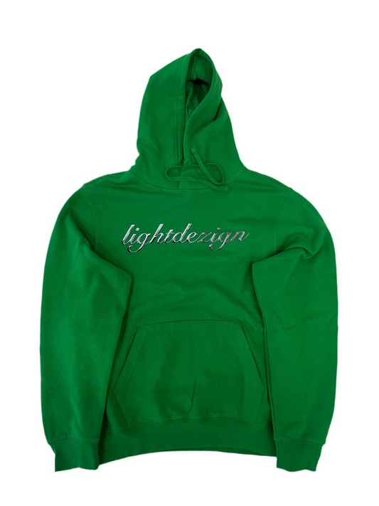 kelly green chrome water hoodie .